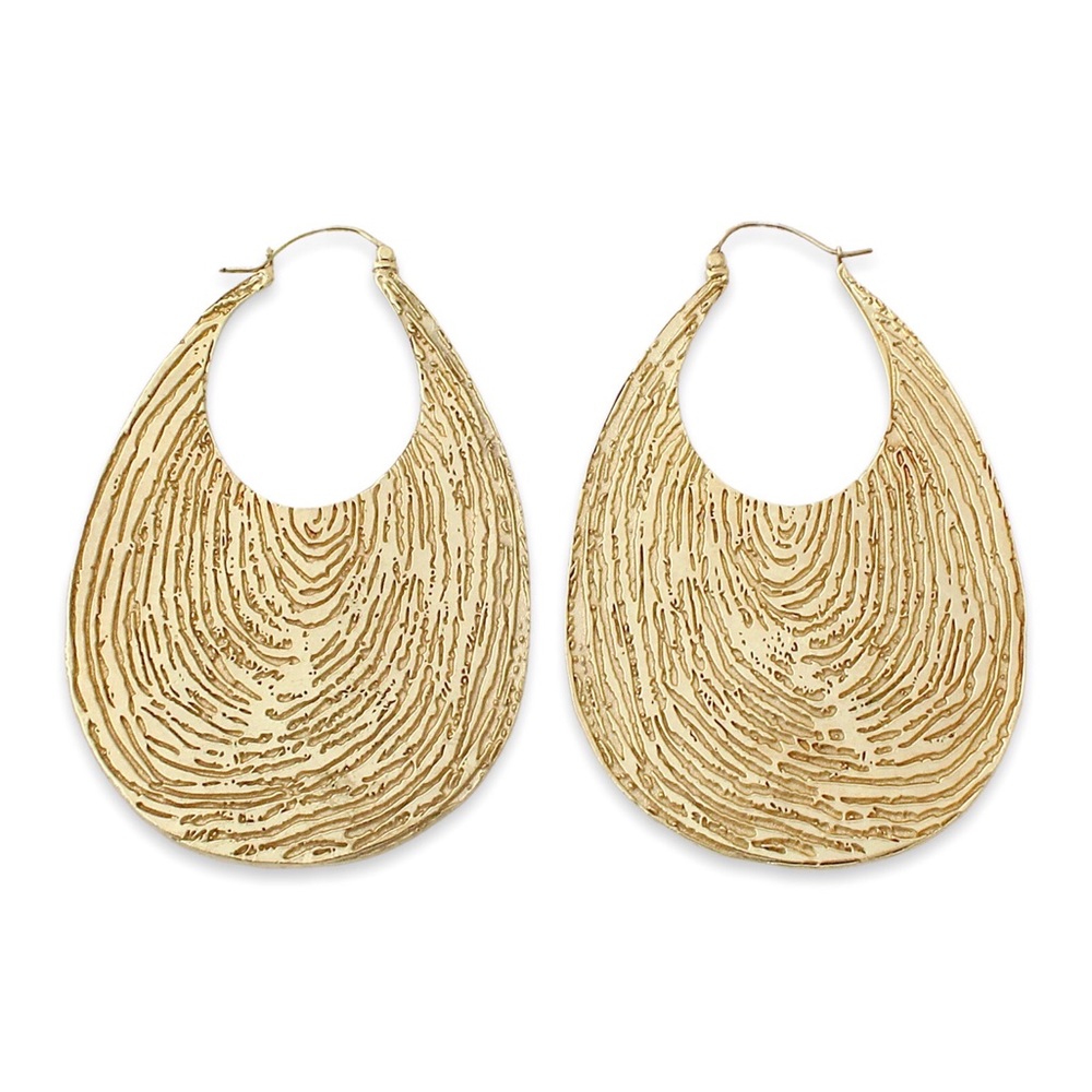 Yves Saint Laurent Fingerprint Earrings Gold Tone YSL Spring Summer 2011 Runway